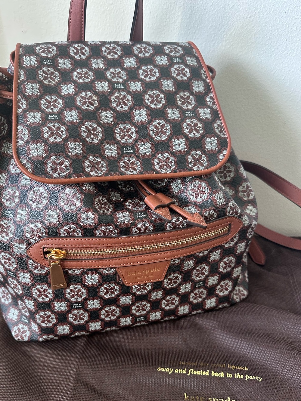 Pre-Owned Flower Monogram Coated Canvas Medium Backpack Black Multi